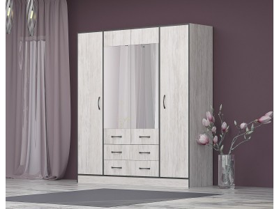 Ντουλάπα Light με συρτάρια και καθρέφτες